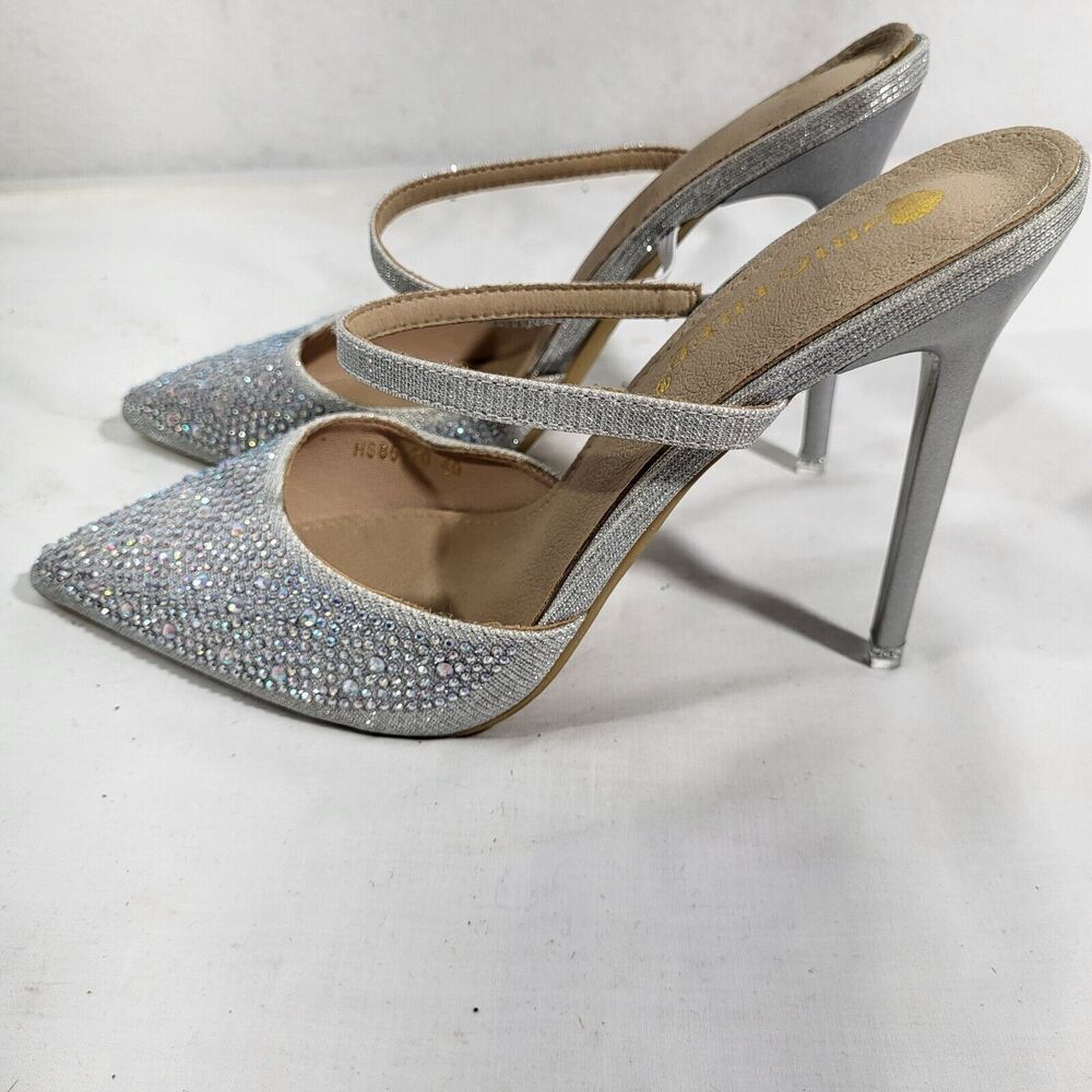 Bigtree Womens Sparkly Shimmery Pointed Toe Heels… - image 1
